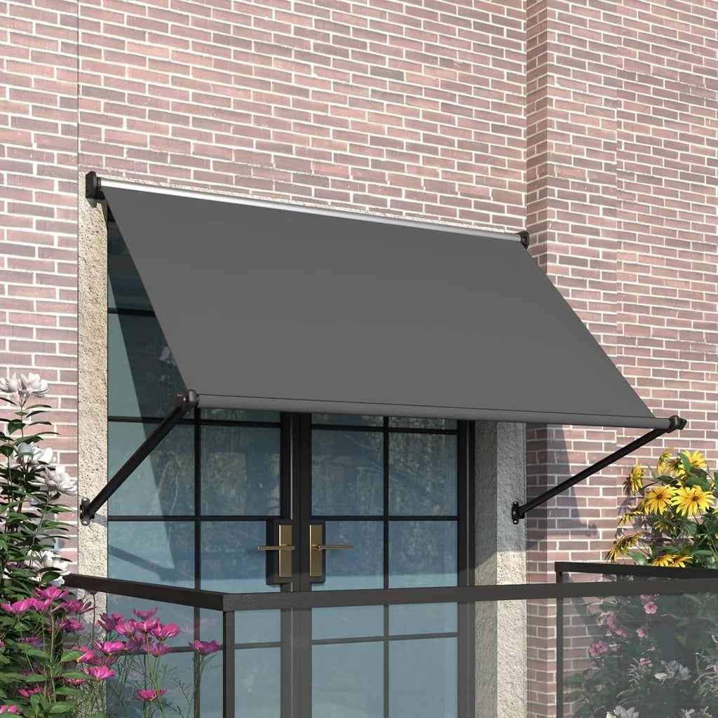 AECOJOY Retractable Awning, 40"x80" Manual Outdoor Awnings for Door Entrance, Sun Shade Canopy - image 2