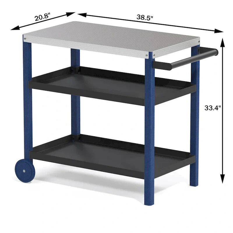 Portable Kitchen Island Grill Cart for Patios - image 16