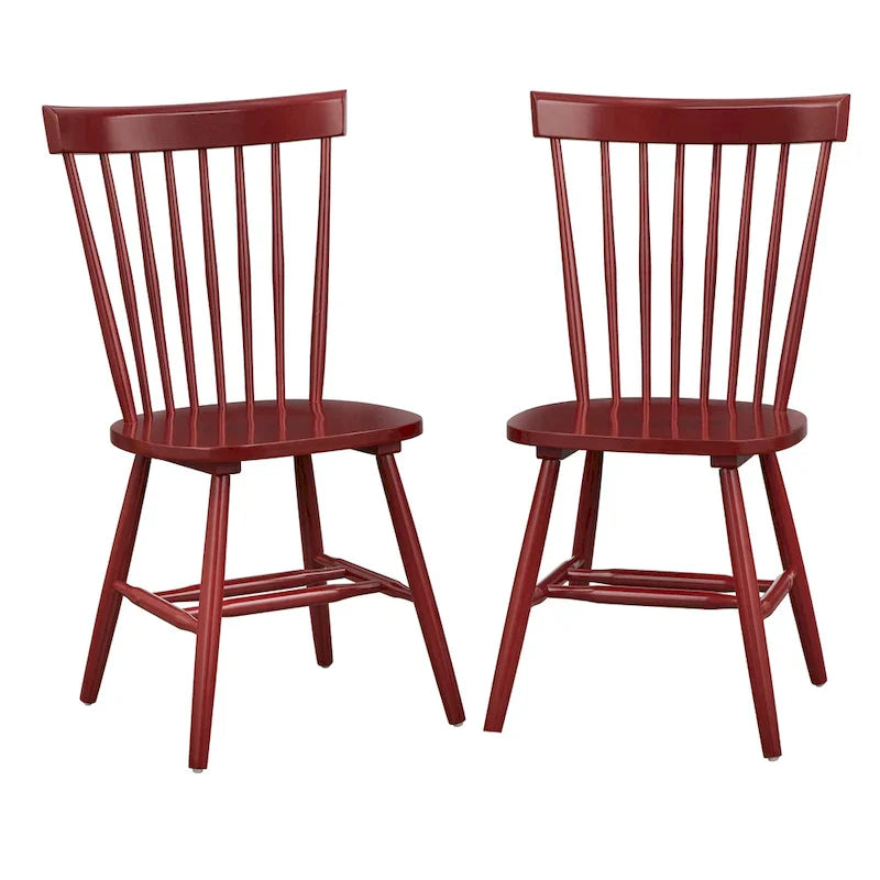 Set of 2 Spindle Back Dining Chairs Solid Rubberwood Farmhouse Style - image 23