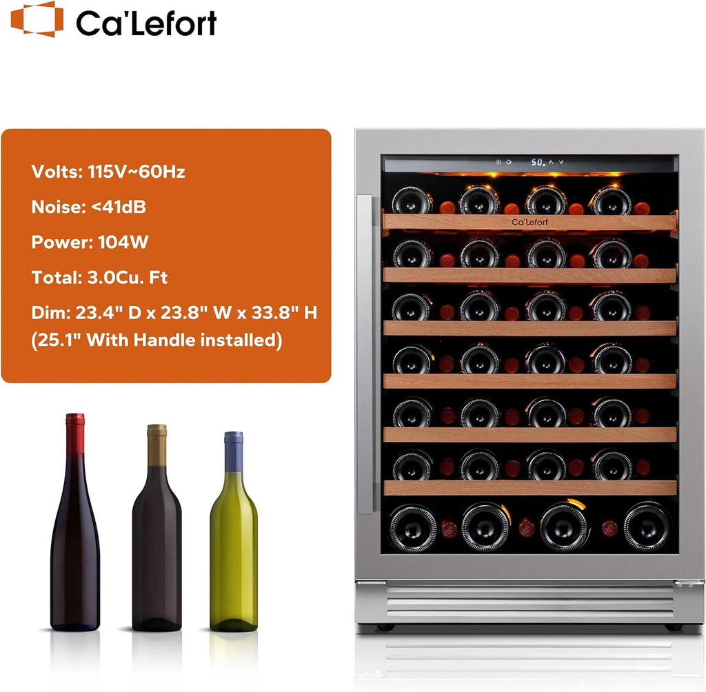 24'' Wine Cooler Refrigerator - 46 Bottle Wine Fridge Dual Zone with Modern Touch Intelligent Digital 40°-65°F Low Noise, Built in or Freestanding Wine Cooler for Home and Kitchen - image 29