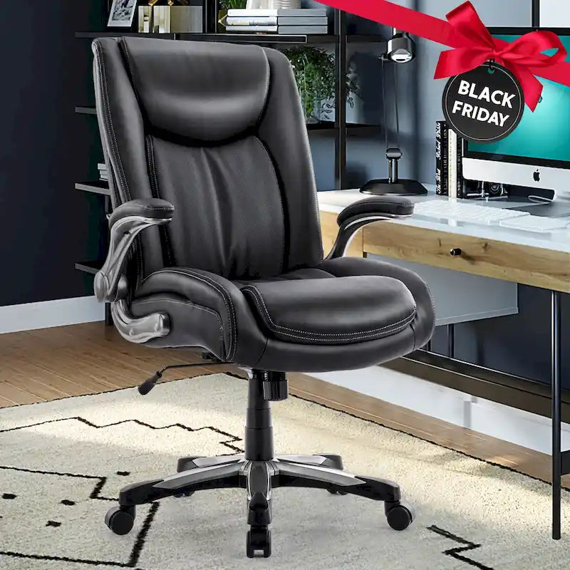 Ergonomic Office Chair with High Back Flip Up Armrests and Rolling Base - image 4
