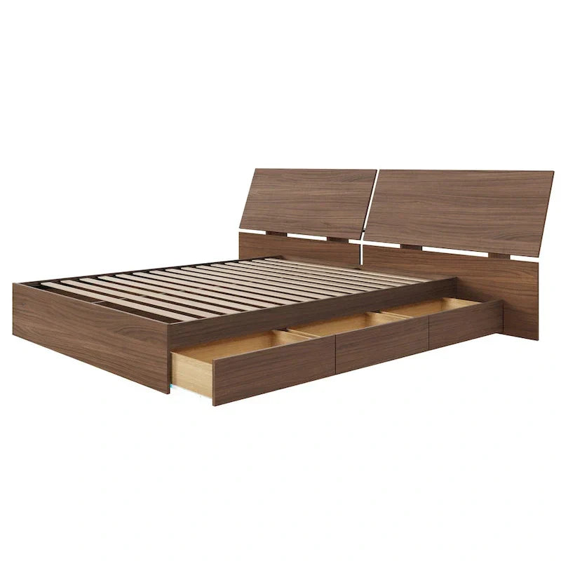 Walnut Nexera Storage Bed with Integrated Headboard - image 7