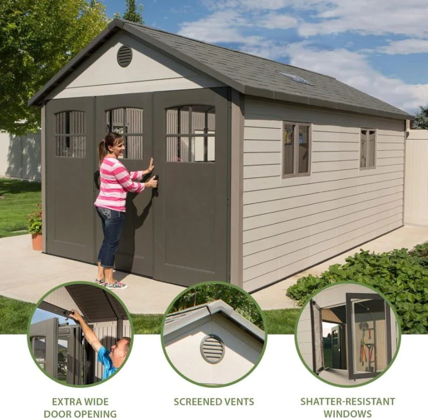 Lifespan 11 x 18.5 feet. Outdoor Storage Shed, 11 x 18.5, Desert Sand - image 3