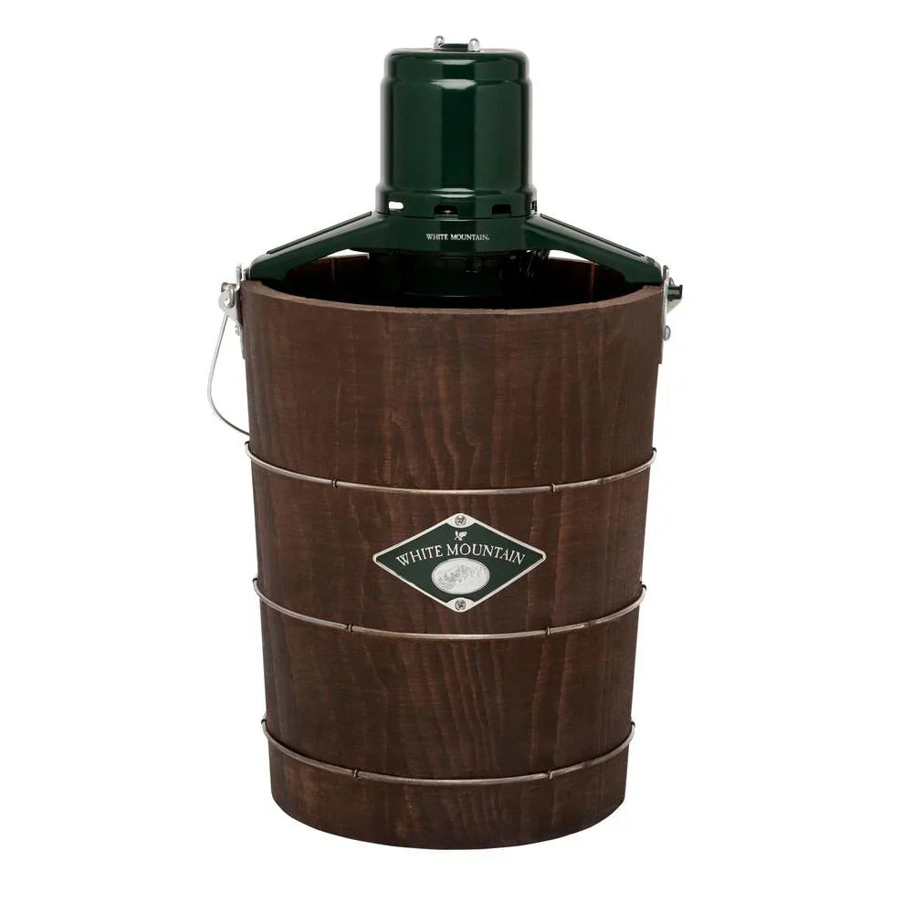 White Mountain 6 Qt. Green and Brown Electric Ice Cream Maker - image 3