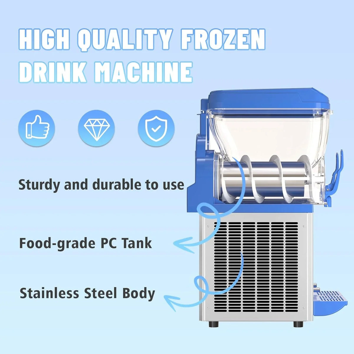 Commercial Slushy Machine - 1000W 30L Tanks Slush Maker Machine 304 Stainless Steel Commercial Margarita Machines Efficient Cooling the Ideal Slushie Maker for Bars Cafes Restaurants - image 12