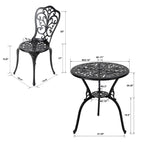 Nuu Garden 3-Piece Black Bistro Patio Set - image 10