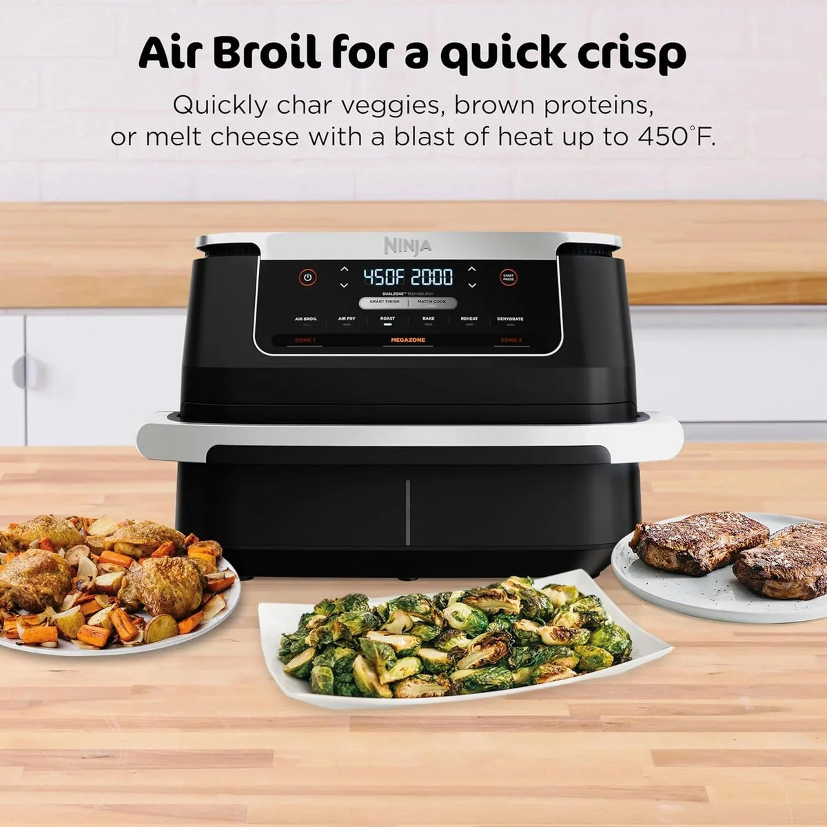 Ninja Foodi 10QT 6-in-1 DualZone Smart XL Air Fryer, 2 Independent 5QT Baskets, Smart Cook Thermometer, Match Cook, Smart Finish, Air Fry, Roast, Bake, Dehydrate, Reheat, Grey, DZ550 - image 35
