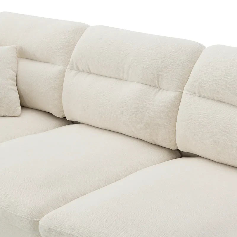 110-Inch L-Shaped 5-Seater Sectional Sofa with Removable Ottoman, Cloud Chenille Fabric, and 5 Cushions - image 21