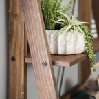 Walker Edison Solid Wood 4-Shelf Ladder Bookshelf, Brown - image 9