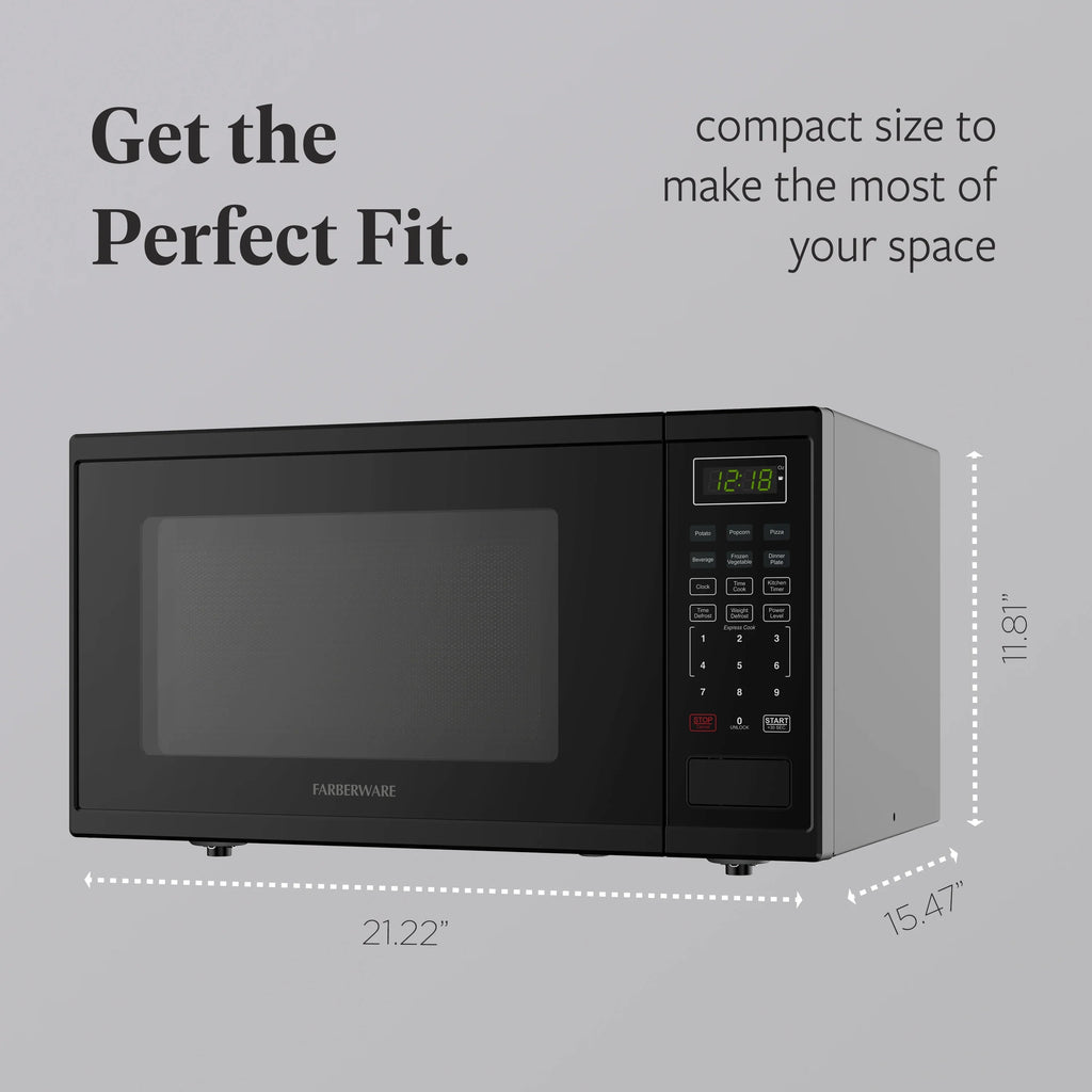 Farberware FMGZ09BKA 0.9 Cu. Ft. Microwave Oven, 900W, Digital Control, LED Display, 6 Cooking Presets, Black - image 65