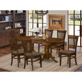 East West Furniture 7-Piece Oval Dining Set - Espresso Wooden Table with 6 Matching Chairs (Customizable Seat Options) - image 1
