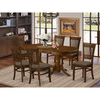 East West Furniture 7-Piece Oval Dining Set - Espresso Wooden Table with 6 Matching Chairs (Customizable Seat Options) - image 1