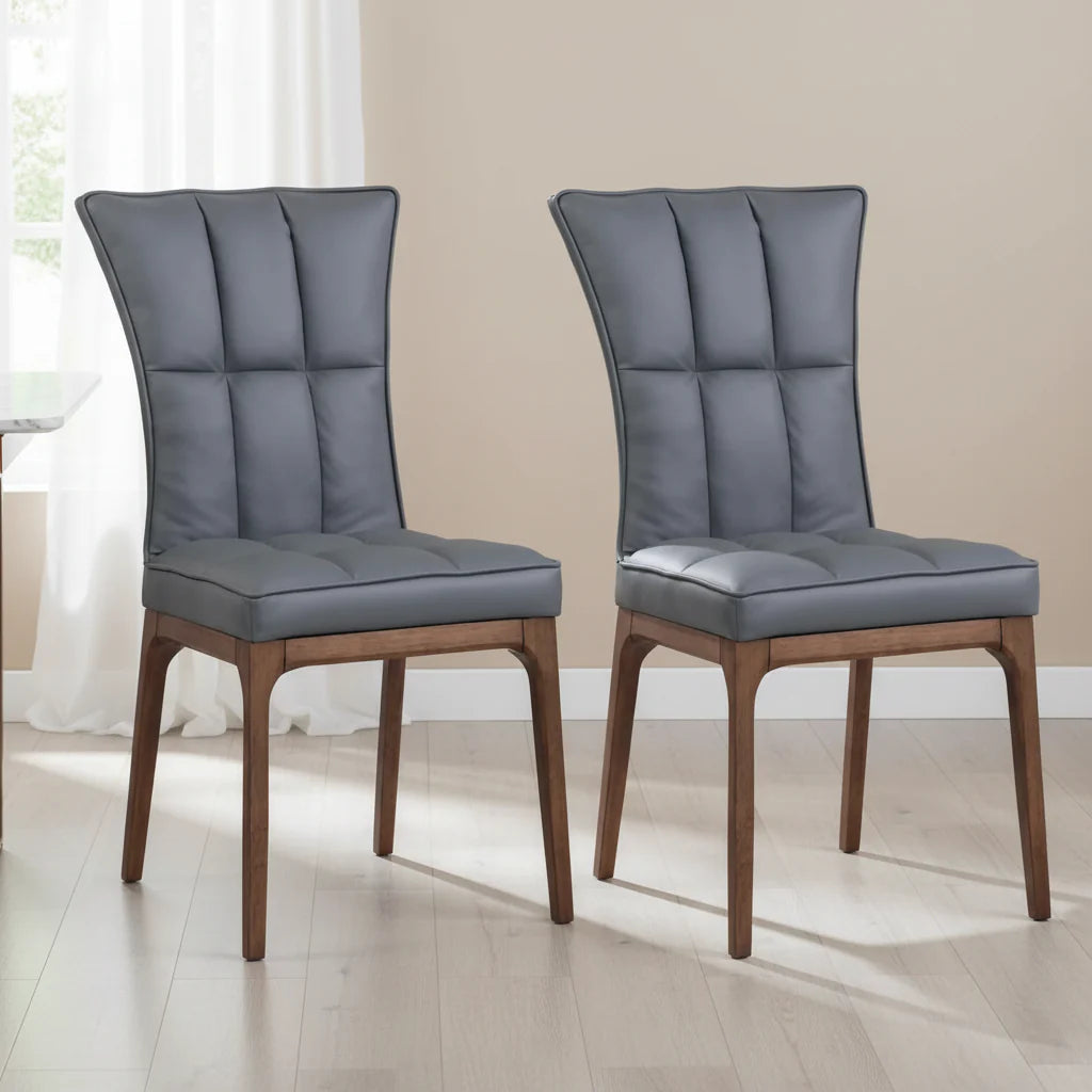 Set of 2 Contemporary Tufted Side Chairs with Sturdy Solid Wood Frame - image 2