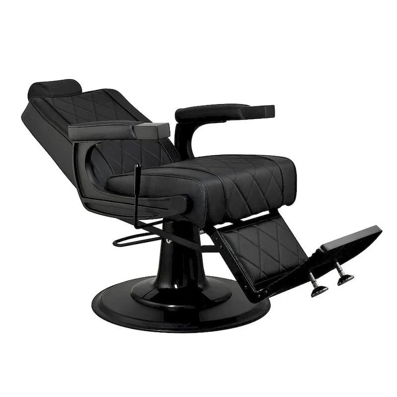 ROGERS Heavy-Duty Reclining Barber Chair for Barbershops - Black - image 4