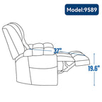 Grey Oversized Chenille Power Lift Recliner with Massage, Heating, and Flat Lay Feature - image 20