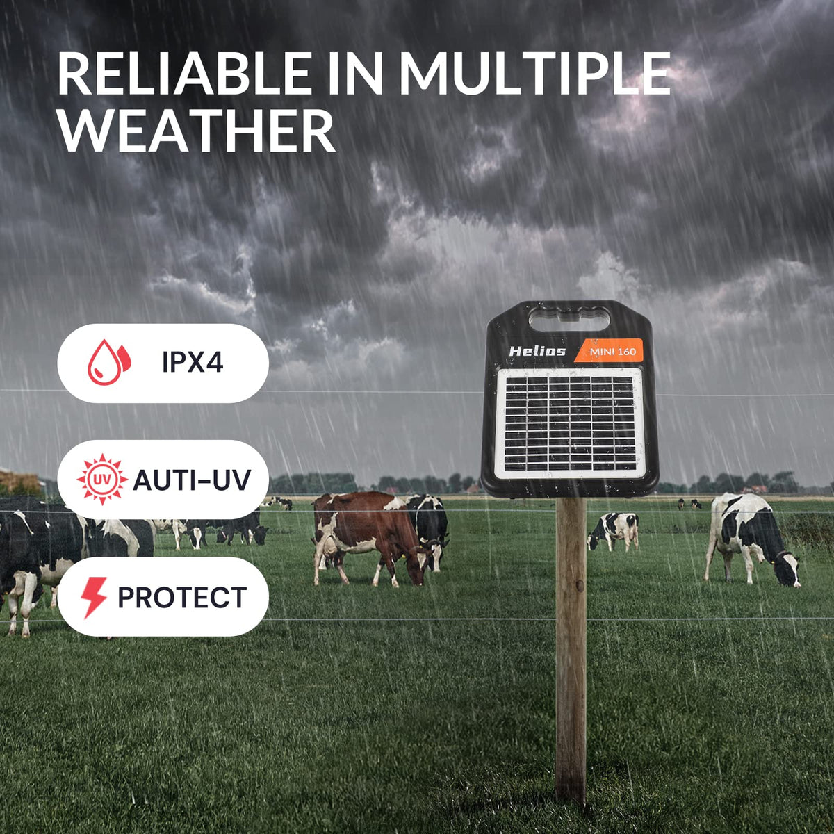 Andmon 10 Miles Solar Electric Fence Charger with Day or Night Mode - image 9