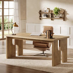63-Inch Farmhouse Executive Desk with Unique Legs - Industrial Style Office Furniture for Home - image 10
