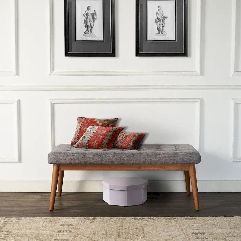 Crosley Landon Acorn Upholstered Bench - 43.25" W x 16" D x 16.88" H - image 2