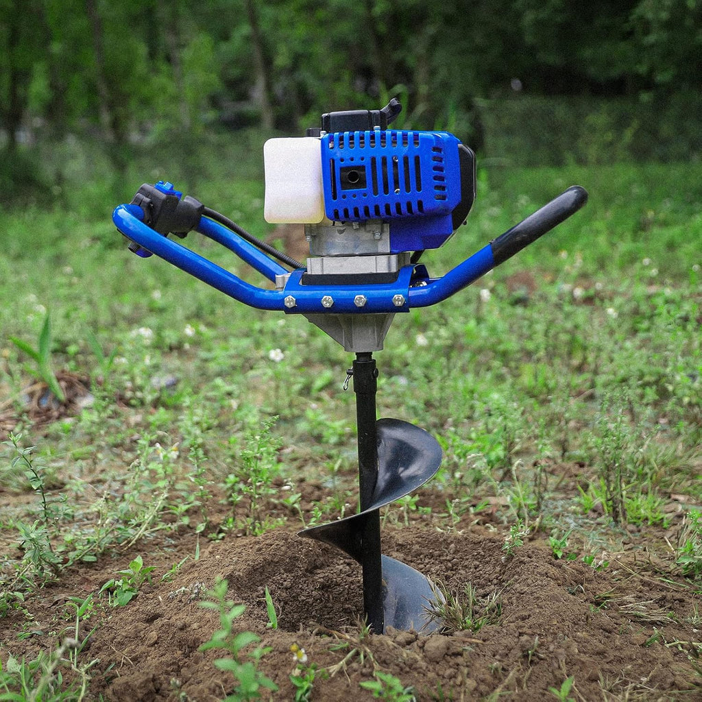 Post Hole Digger Gas Powered, 52cc 2.4 HP 2 Stroke Engine Earth Auger with 8" Drill Bit, EPA Compliant Post Hole Auger - image 8