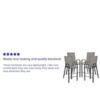 Set of 4 Outdoor Barstools with Flexible Comfort Material - Patio Seating - image 21