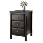 Elegant Black Wooden Nightstand with 3 Generous Storage Drawers - Dimensions: 15.75L x 15.75W x 23.63H - image 7