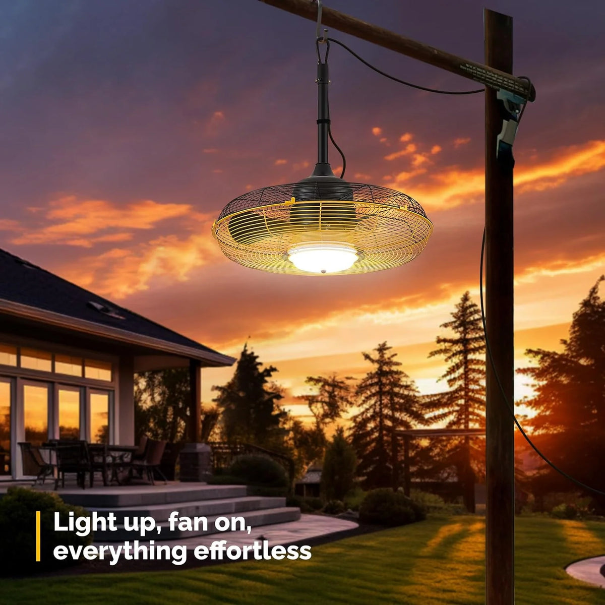 21'' Outdoor Ceiling Fan with Light, Plug in Ceiling Fan with Remote, Gazebo Fans Outdoor Hanging for Patios Waterproof, Wet Rated Hanging Fan with App Control - image 7