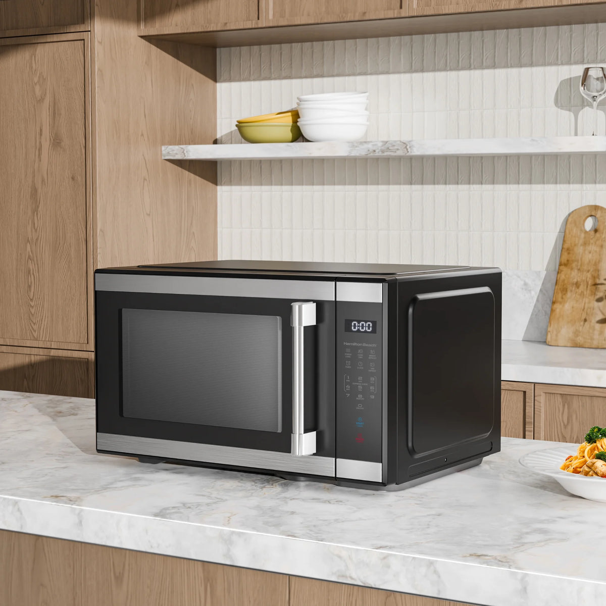 Hamilton Beach 1.1 cu ft Countertop Microwave Oven, Black and Stainless Steel - image 8