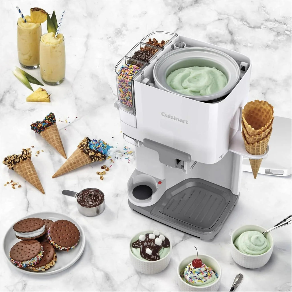 Cuisinart Soft Serve Ice Cream Machine- Mix It In Ice Cream Maker for Frozen Yogurt, Sorbet, Gelato, Drinks 1.5 Quart, White, ICE-48 - image 7