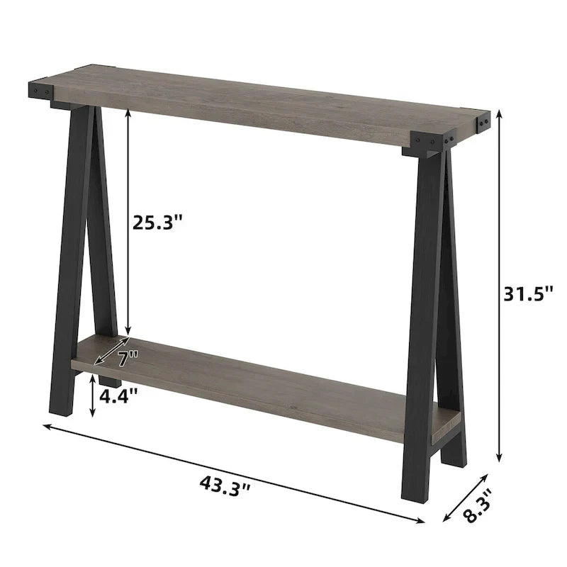 2-Tier Entryway Sofa Table with Storage Shelf - image 6