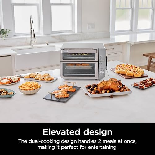 Ninja Countertop Oven Double Stack XL & Air Fryer with Pro Cook System, 12 in 1, Flexdoor, FlavorSeal, SMART FINISH with DualZone Technology, Air Fryer, Bake, Broil, Reheat, Stainless Steel, DCT651 - image 2