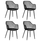 Set of 4 Modern Plastic Shell Dining Chairs with Metal Legs by Costway - image 1
