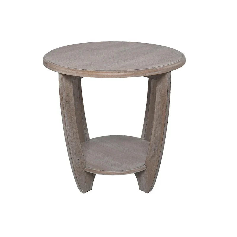 COZAYH Set of 2 Rustic Farmhouse End Tables with Storage Shelf - Vintage Grey French Country Accent Side Tables - image 5