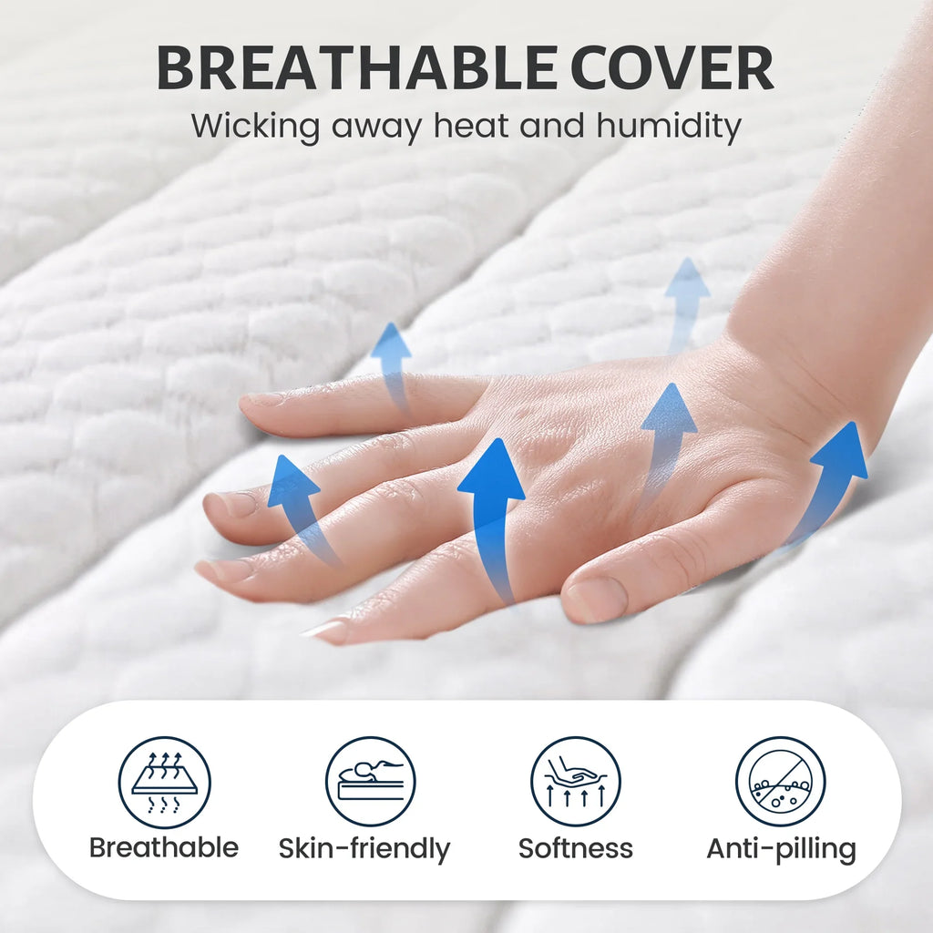 Queen Mattress 10 inch, Hybrid Queen Size Mattress in a Box, Upgrade Innerspring Mattress Queen for Pressure Relief, Medium Firm - image 3