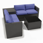 Ainfox 7 Pcs Outdoor Patio Furniture Sofa Set on Sale, Grey Rattan Grey Cushion - image 61