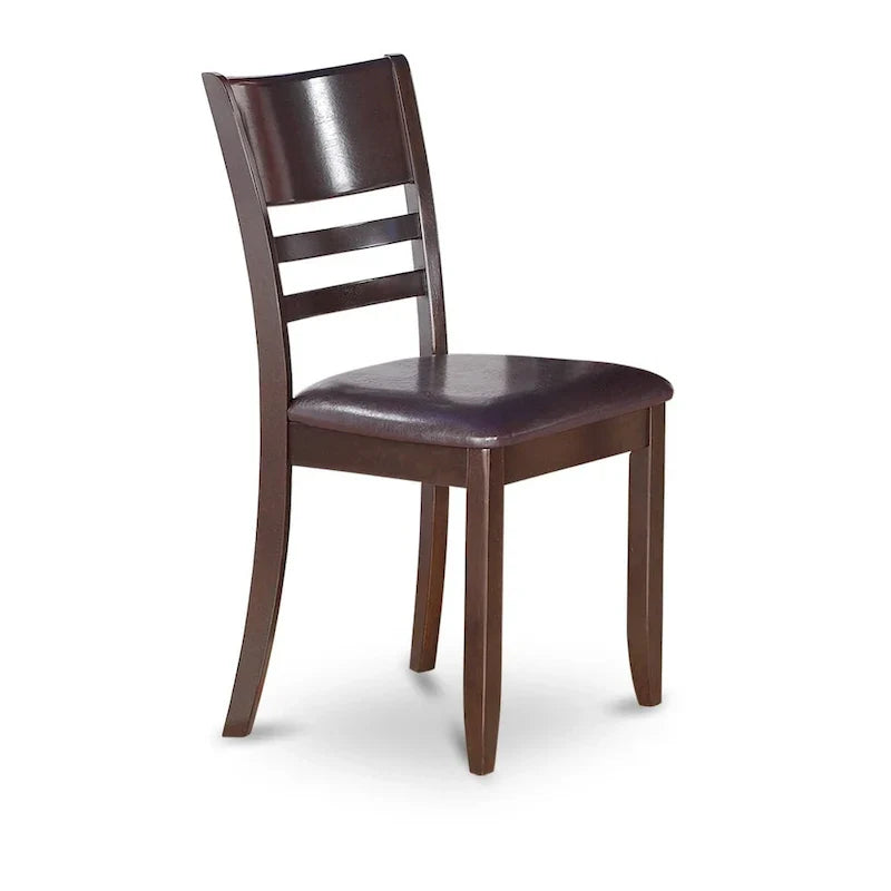 East West Furniture 5-Piece Round Dining Set - Cappuccino Kitchen Table with 4 Chairs (Seat Options Available) - image 4