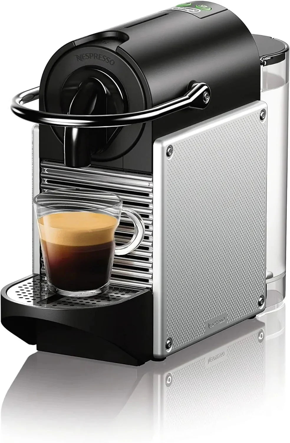 Nespresso Pixie espresso machine by DeLonghi, 19-bar pump, compact aluminum design, silver, 1100 ml - image 1