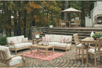 Signature Design by Ashley Clare View Coastal Outdoor Patio Eucalyptus Sofa with Cushions, Beige - image 25