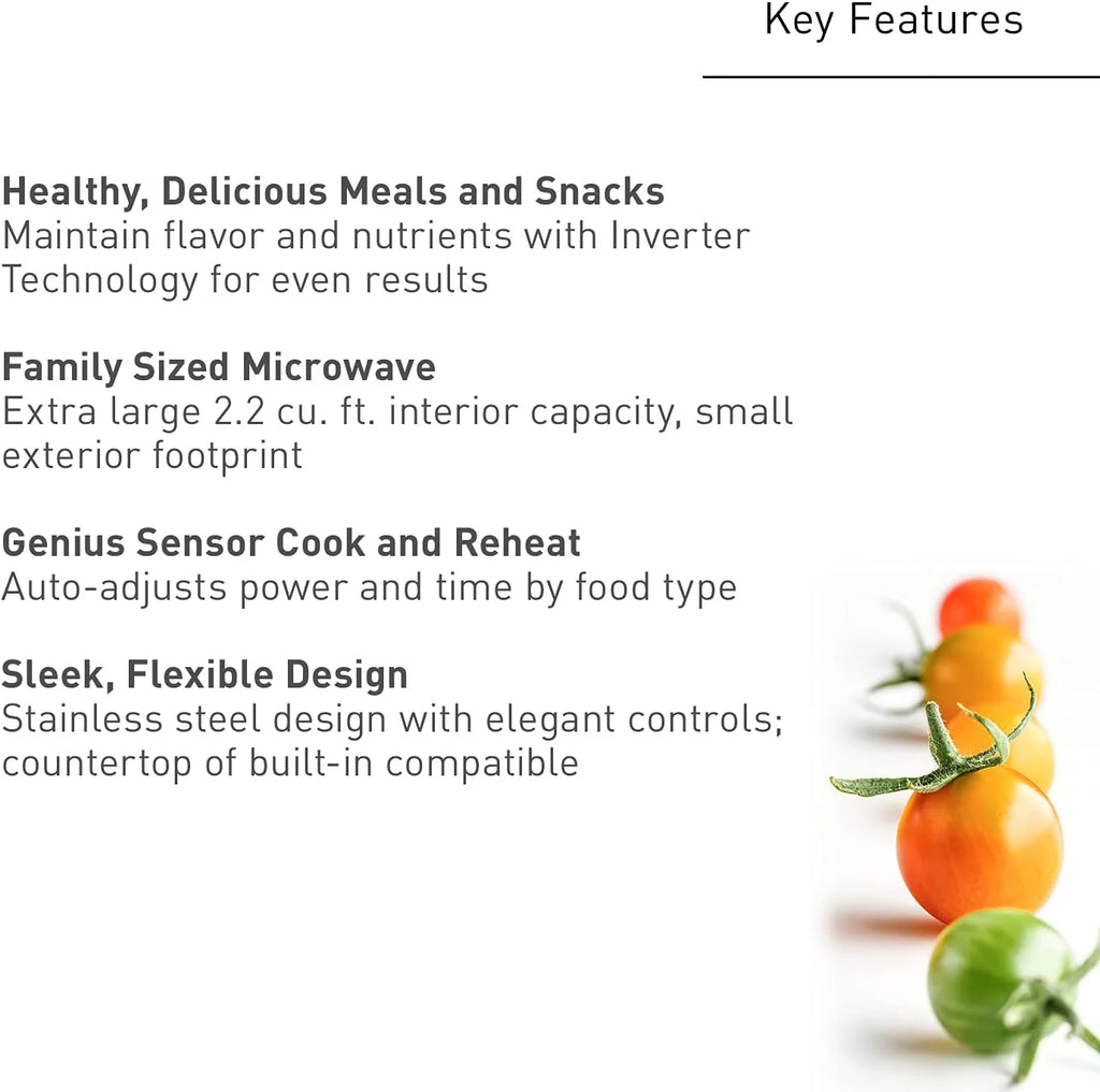 Panasonic NN-SN966S 2.2 Cu. Ft. 1250W Stainless Steel Microwave Oven with Inverter & Genius Sensor, Countertop/Built-In - image 2