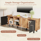 Mid-Century Modern TV Stand with 3 Cabinets - Media Console for TVs up to 70 inches, Stylish Entertainment Center with Storage for Living Room - image 9