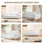Elegant 65-Inch Orange Polyester 2-Seater Loveseat with Side Pockets and Round Cushions - image 23