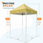 EAGLE PEAK 5x5 Pop up Canopy Tent Instant Outdoor Canopy Easy Set - up Straight Leg Folding Shelter（blue） - image 150