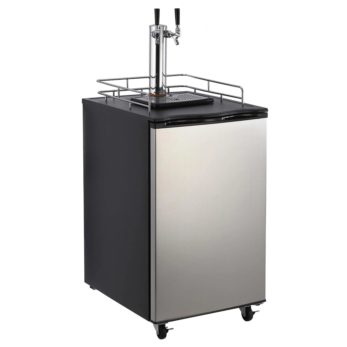 170L Dual-Tap Stainless Steel Kegerator with Drip Tray - image 1