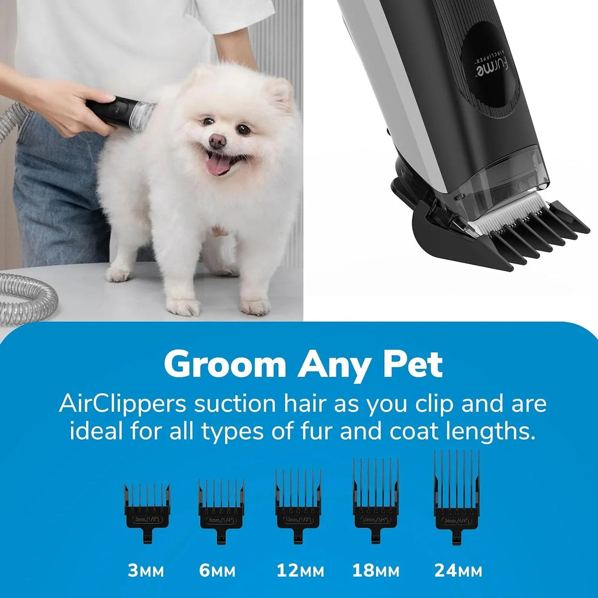 Professional Plus Pet Grooming Vacuum Kit, 5 Pet Grooming Tools, 2L Canister, Works for All Dogs, Cats, and Pet Fur - image 3