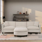 107.87" Sectional Sofa with Removable Seat and Back Cushions, Includes 1 Ottoman - image 2