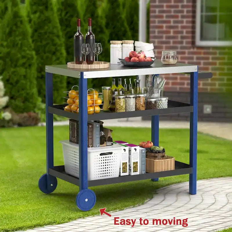 Portable Kitchen Island Grill Cart for Patios - image 15