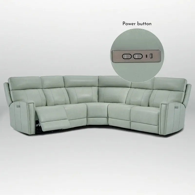 104" 3-Color Genuine Leather Power Reclining Sectional Sofa with Zero Gravity Feature, USB & USB-C Ports, and 2 Stationary Armless Chairs - image 15
