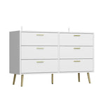 Elegant 6-Drawer Double Dresser with Gold Accents for Stylish Bedroom Storage - image 13