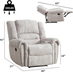 CANMOV Leather Recliner Chair, Classic and Traditional Manual Recliner Chair with Comfortable Arms and Back Single Sofa for Living Room, Nut Brown - image 17