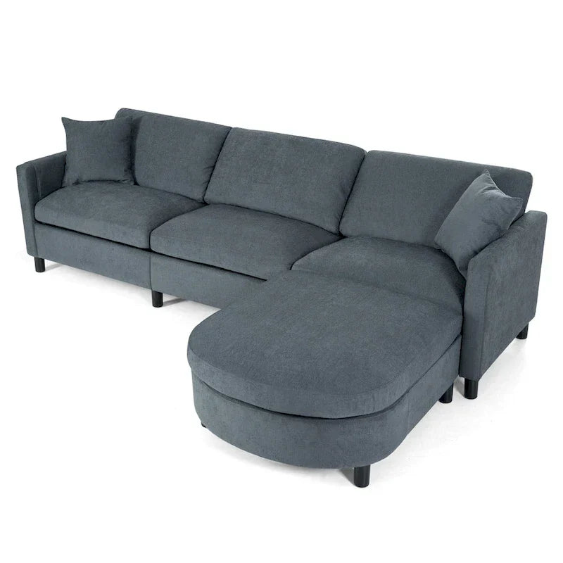 107.87" Sectional Sofa with Removable Seat and Back Cushions, Includes 1 Ottoman - image 6