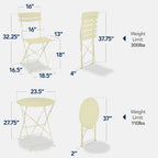 Best Choice Products 3-Piece Small Bistro Set, Folding Patio Furniture Set of 2 Chairs and Table - Black - image 78